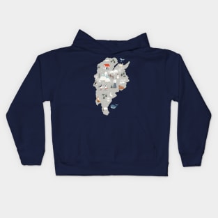 Winter Country Map 2 Kids Hoodie